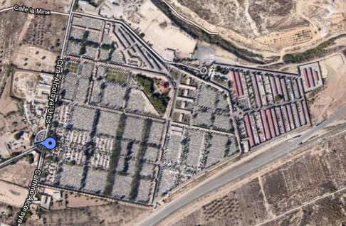 Vista aerea del cementerio de Alicante